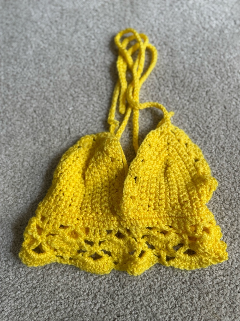 Yellow Crochet Bralette Top - Women sexy top beach boho party